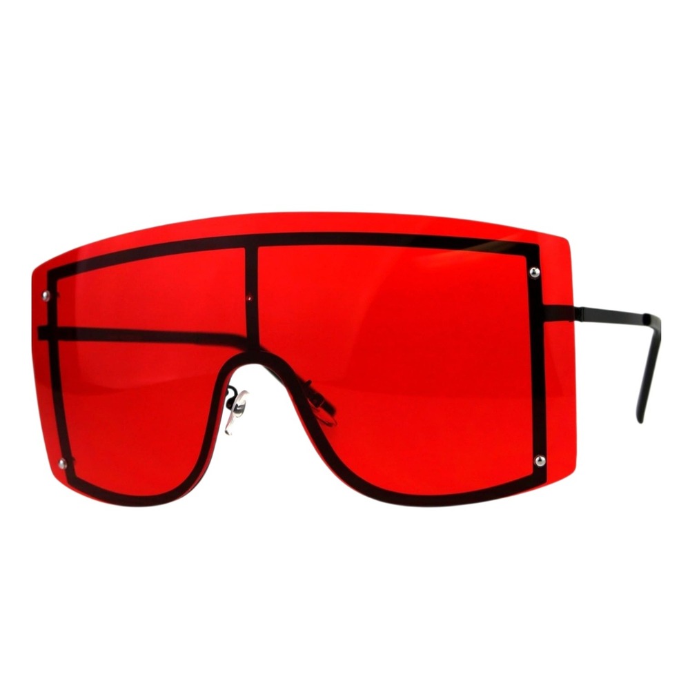Shield Sunglasses Unisex OS Red New Oversized Futuristic Cyber Rave